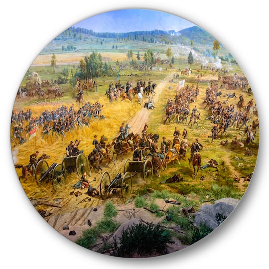 Designart - Gettysburg National Military Park - Vintage Metal Circle Wall Art